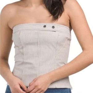 NWT Zara Strapless Corset Pinstriped Top - Structured